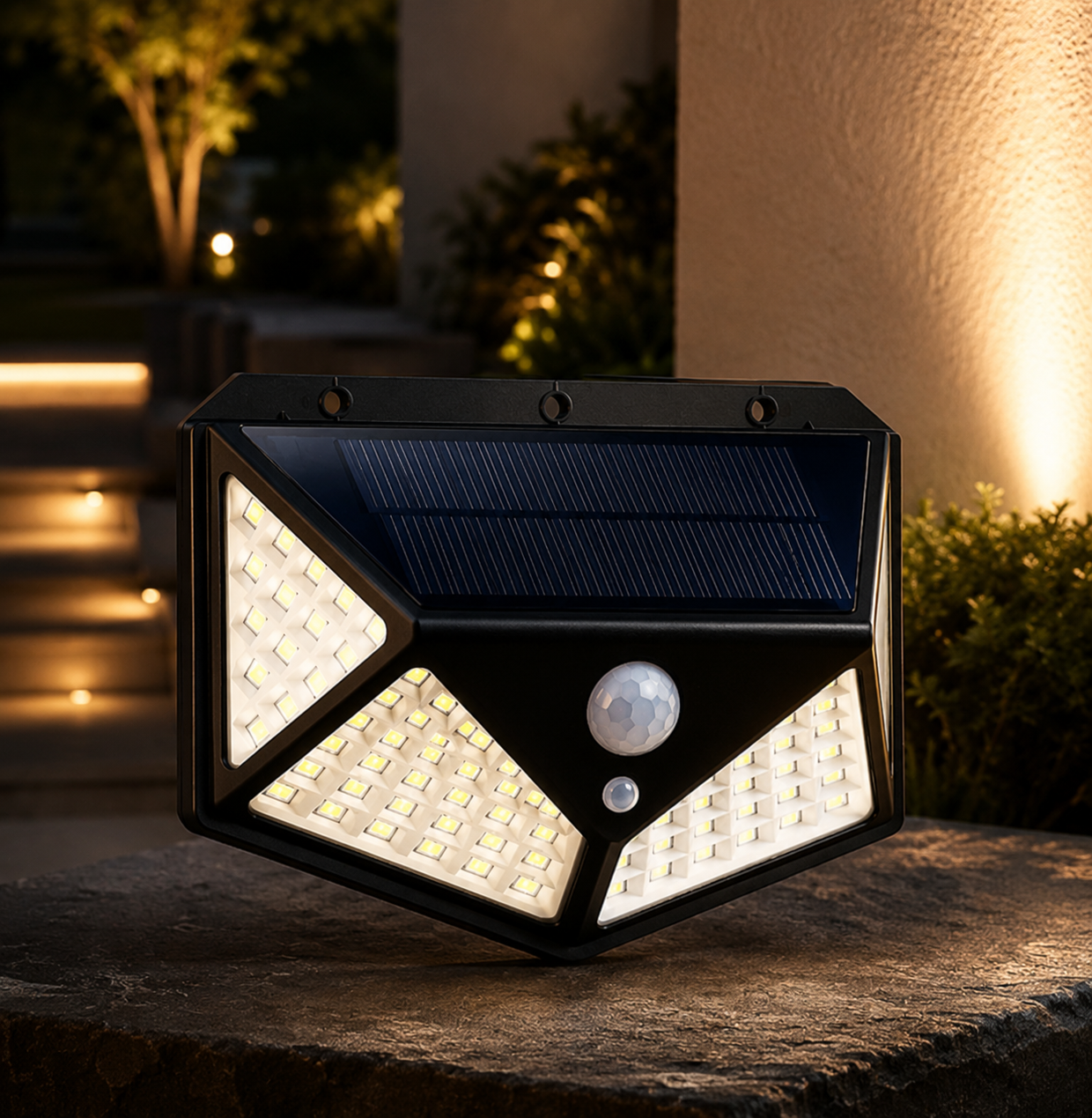 Foco Solar LED 100 LEDs con Sensor de Movimiento - Impermeable IP65
