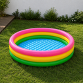 Piscina Hinchable Infantil Intex - 3 Aros de Colores con Suelo Inflable 114x25 cm