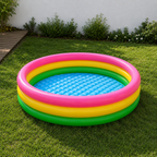 Piscina Hinchable Infantil Intex - 3 Aros de Colores con Suelo Inflable 114x25 cm