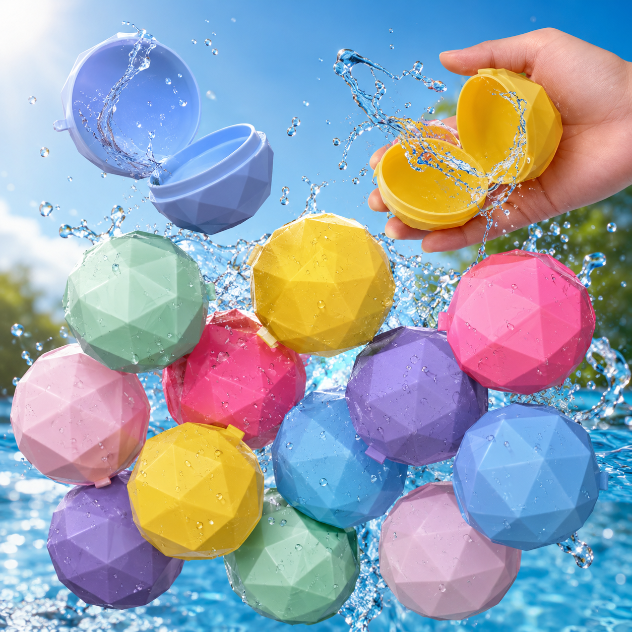 Globos de Agua Reutilizables de Silicona - Pack 4 Unidades Autosellables