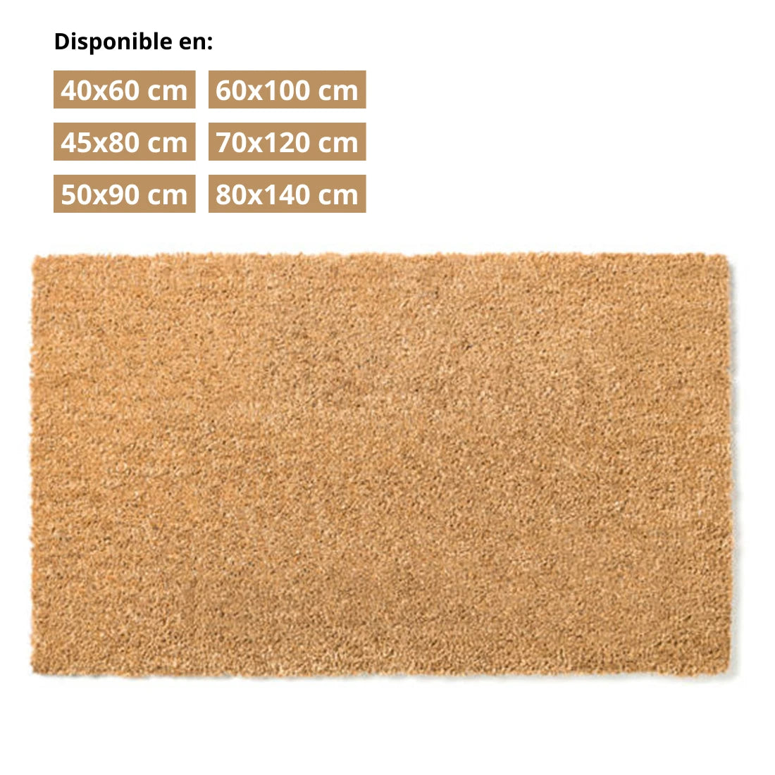 Felpudo de Fibra de Coco Natural - Antideslizante para Entrada