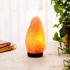 Lámpara de Sal del Himalaya Natural - Luz Cálida con Base de Madera