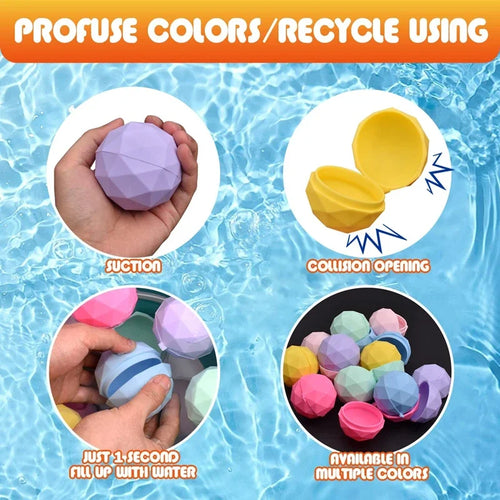 Globos de Agua Reutilizables de Silicona - Pack 4 Unidades Autosellables