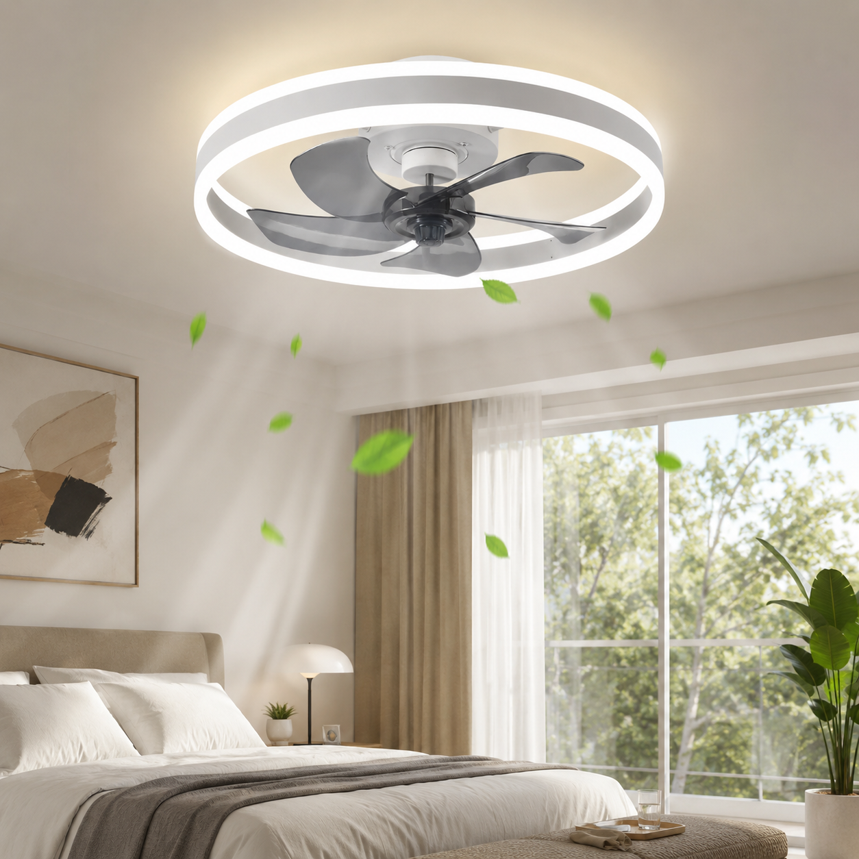 Ventilador de Techo con Luz LED y Mando a Distancia